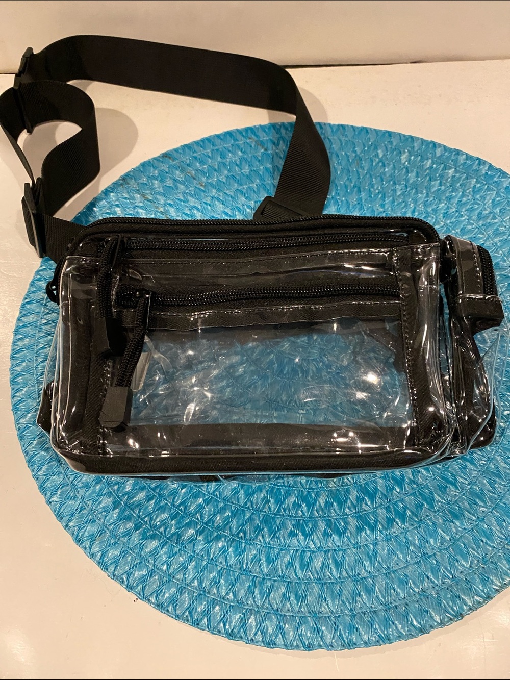 NWOT Clear PVC and Black Fanny Pack